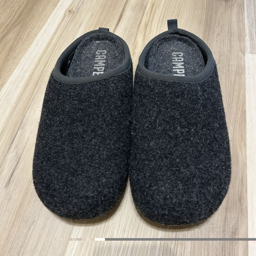 Camper Wabi Felt Wool Slippers Mens Size EU 43 US 10 Gray Slip On